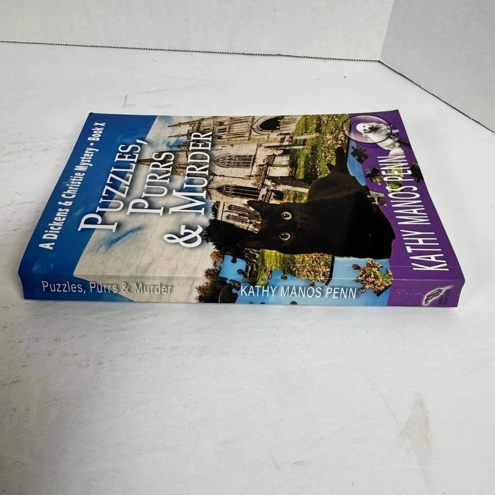 Puzzles, Purrs & Murder Kathy‎ Manos Penn 2024 Cozy Mystery Paperback Manos Penn